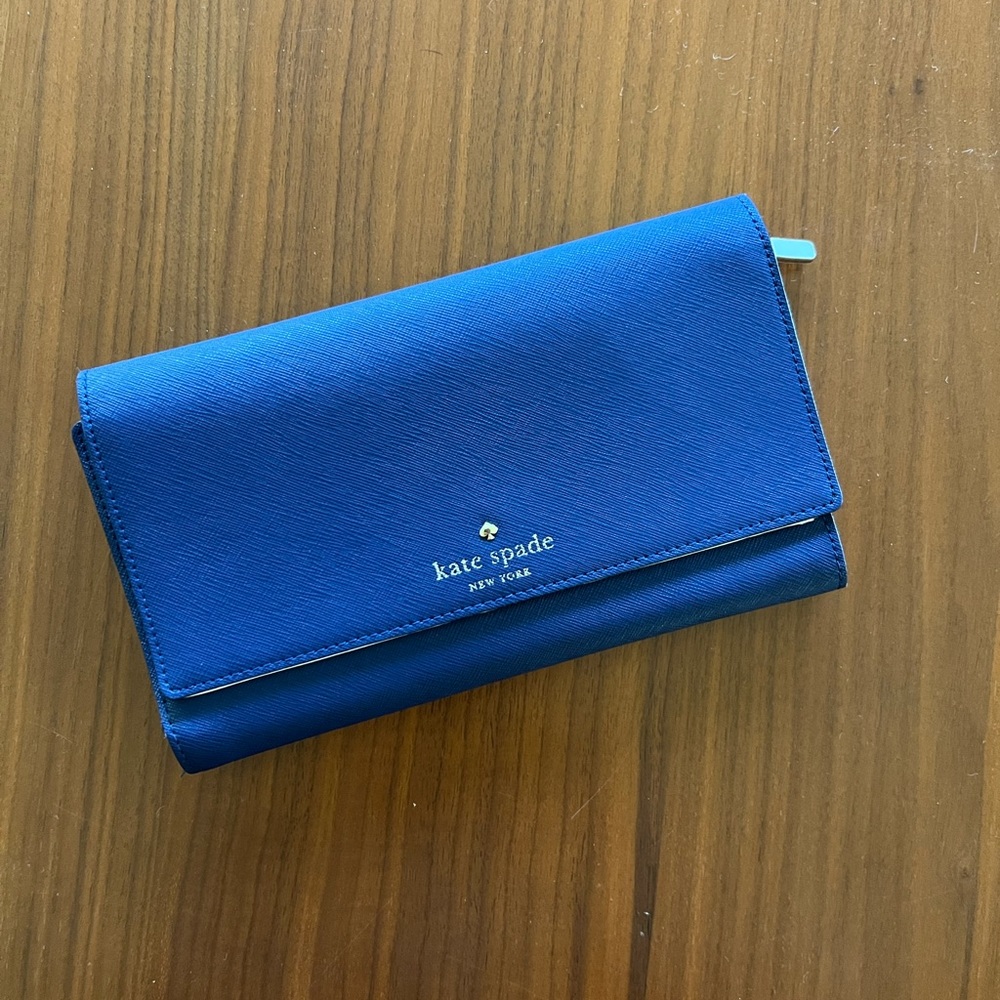 Kate Spade trifold wallet navy blue
